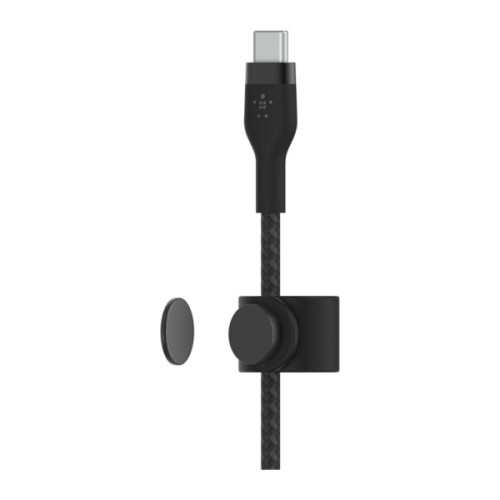 Дата кабель USB-C to Lightning 1.0m braided silicone black Belkin (CAA011BT1MBK)