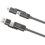 Дата кабель USB 2.0 AM to USB-C + USB 2.0 AM to Lightning 1.0m 60W gray XO (NB275_4-in-1_Gray)