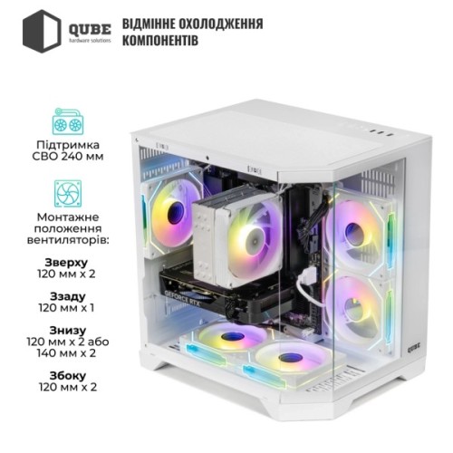 Корпус для ПК Qube CRYSTAL_GWNU3