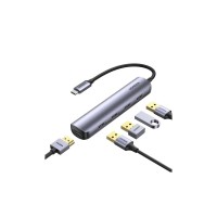 Концентратор Ugreen USB-C to 4xUSB 3.0 + HDMI CM417 gray (20197)