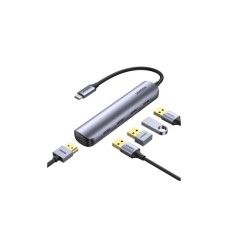 Концентратор Ugreen USB-C to 4xUSB 3.0 + HDMI CM417 gray (20197)