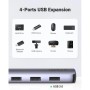 Концентратор Ugreen USB-C to 4xUSB 3.0 + HDMI CM417 gray (20197)