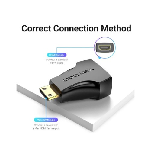 Перехідник HDMI to Mini HDMI black Vention (AISB0)