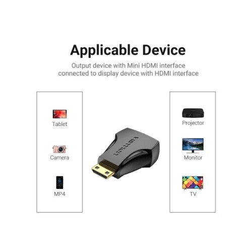 Перехідник HDMI to Mini HDMI black Vention (AISB0)