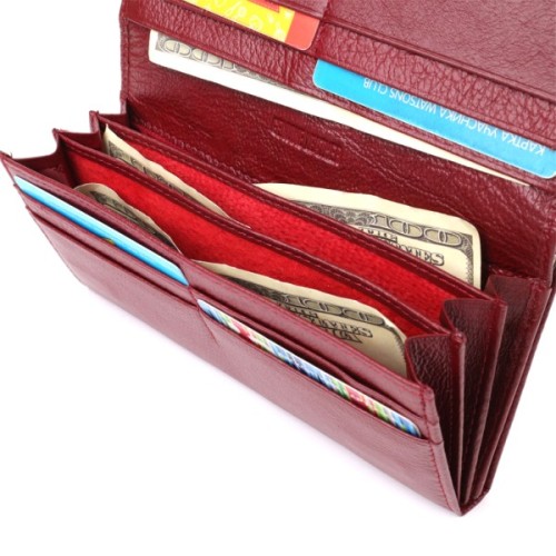 Гаманець ST Leather З натуральної шкіри Бордовий (23107)