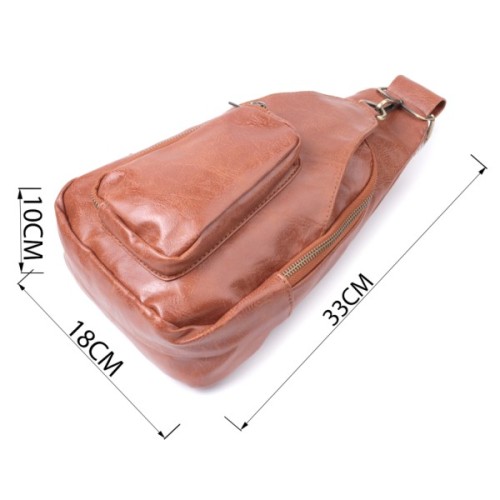 Сумка Vintage Жіноча з екошкіри з акцентом на текстильну лямку Руда (22773)