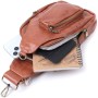 Сумка Vintage Жіноча з екошкіри з акцентом на текстильну лямку Руда (22773)