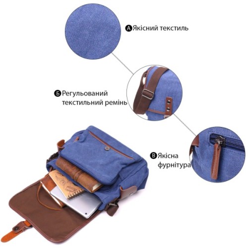 Сумка Vintage З текстилю Синя (21250)