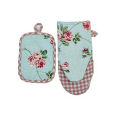 Кухонна прихватка Прованс Набір рукавиця 29х15 та прихватка 15х20 Трояндочки (035694)