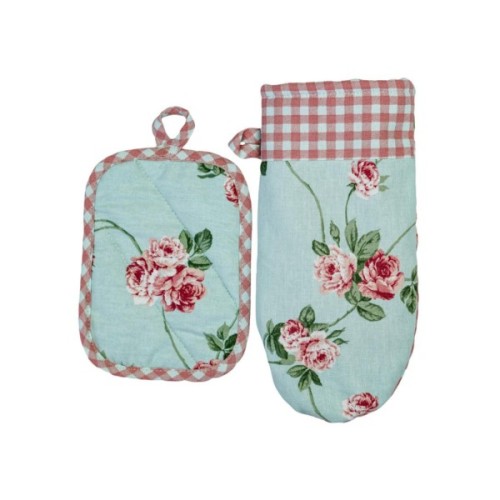 Кухонна прихватка Прованс Набір рукавиця 29х15 та прихватка 15х20 Трояндочки (035694)