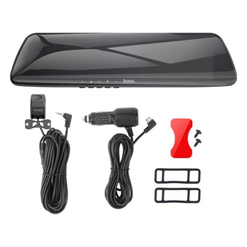 Відеореєстратор HOCO DV4 4.5-inch rearview mirror driving recorder dual-channel Black (6942007616782)