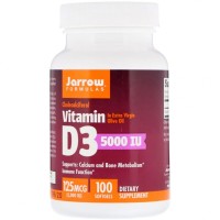 Вітамін Jarrow Formulas Вітамін D3 (Холекальциферол), 5000 МЕ, 100 гелевих капсул (JRW-30005)