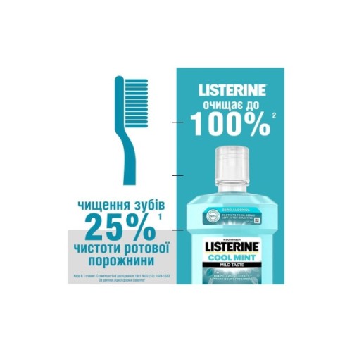 Ополіскувач для порожнини рота Listerine Свіжа м'ята М'який смак 1000 мл (3574661011394/3574661619927)