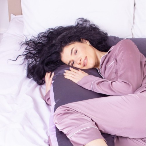 Подушка MirSon для вагітних і відпочинку Delicate Satin №8030 U-подібна Lupine (2200006178682)