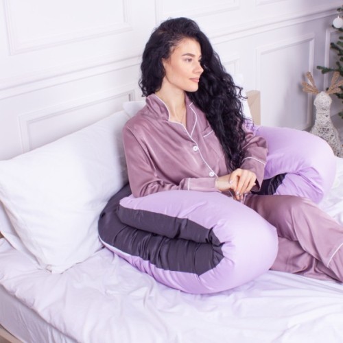 Подушка MirSon для вагітних і відпочинку Delicate Satin №8030 U-подібна Lupine (2200006178682)