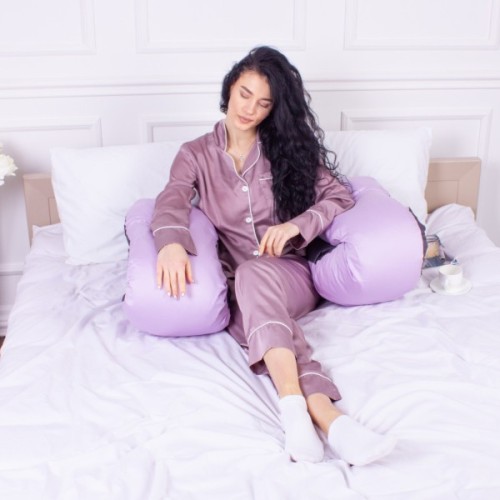 Подушка MirSon для вагітних і відпочинку Delicate Satin №8030 U-подібна Lupine (2200006178682)