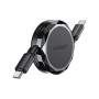 Дата кабель USB-C to USB-C 0.8m 60W dual retraction C13-03 Black Acefast (6974316280132)