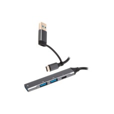 Концентратор Maxxter USB-C + USB-A to 1xUSB 3.0 + 2xUSB 2.0 + 1xUSB-C (HU3C-4P1CN-01)