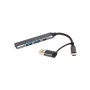 Концентратор Maxxter USB-C + USB-A to 1xUSB 3.0 + 2xUSB 2.0 + 1xUSB-C (HU3C-4P1CN-01)