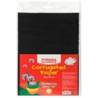 Кольоровий картон Maxi A4 Гофрокартон 21х29,7 см чорний (MX61897)