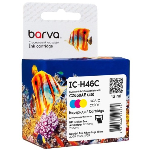 Картридж Barva HP 46 Color/CZ638AE),13 ml (IC-H46C)