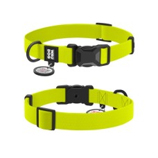 Нашийник для тварин WAUDOG Magnet c QR паспортом, магнітна пряжка-фастекс L лимонний (279626)