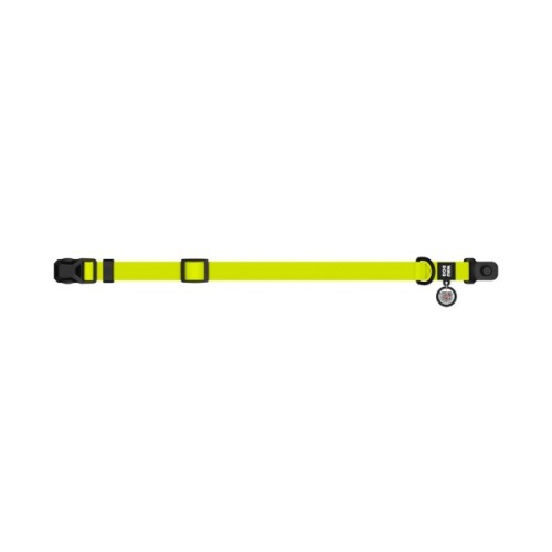 Нашийник для тварин WAUDOG Magnet c QR паспортом, магнітна пряжка-фастекс L лимонний (279626)