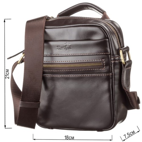 Сумка Shvigel Шкіряна Коричнева (11089)