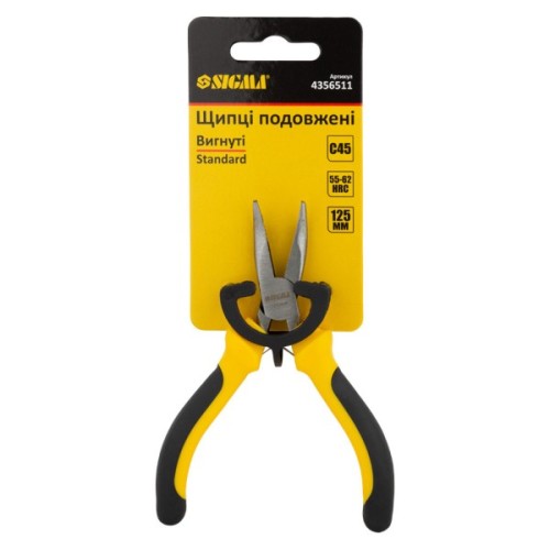 Плоскогубці Sigma довгогубці вигнуті 125мм Standard (4356511) (4356511)