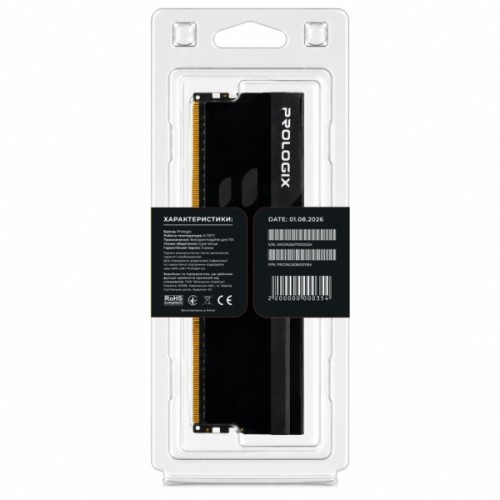 Модуль пам'яті для комп'ютера DDR4 16GB 3600 MHz Onyx Black Prologix (PRO16GB3600YB4)