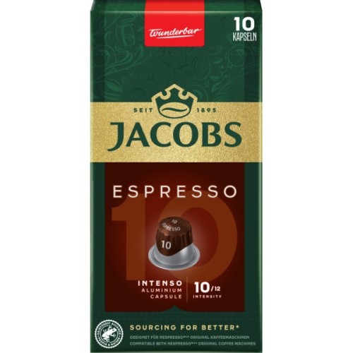 Кава Jacobs Espresso 10 Intenso в капсулах сумісні з Nespresso 10 шт (8711000371183)
