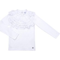 Кофта дитяча Breeze з мереживним коміром (9269-140G-white)