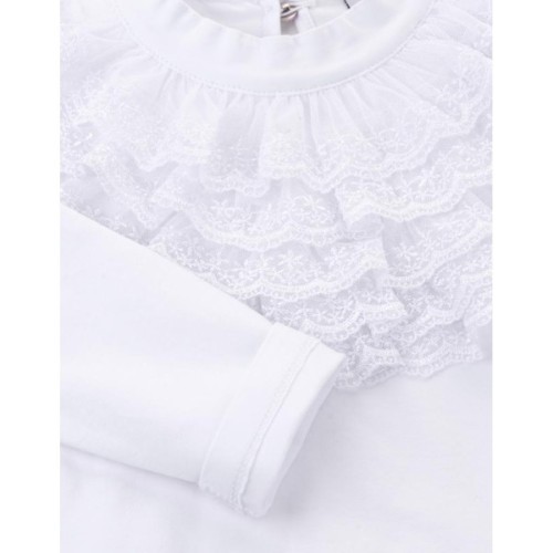 Кофта дитяча Breeze з мереживним коміром (9269-140G-white)