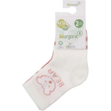 Шкарпетки дитячі Bibaby з ведмедиком (68412-12-18-creampink)