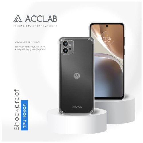 Чохол до мобільного телефона ACCLAB ShockProof Motorola Moto G32 Transparent (1283126587962)