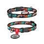 Нашийник для тварин WAUDOG Nylon з QR паспортом "Зубасті монстри" для котів та дрібних порід собак, XS (278-4048)