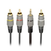 Кабель мультимедійний 3.5mm M to 3xRCA M 1.5m (4pin) AV Cablexpert (CCAP-4P3R-1.5M)