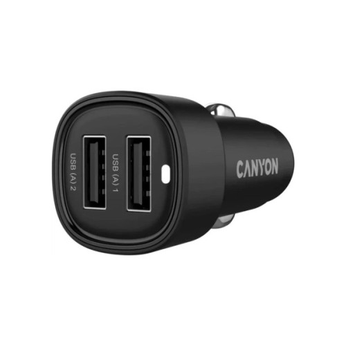 Зарядний пристрій Canyon 2xUSB 24W black (CNE-CCABR2AA)