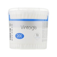 Ватні палички Vintage Cotton в пластиковому стакані 200 шт. (4820164151570)