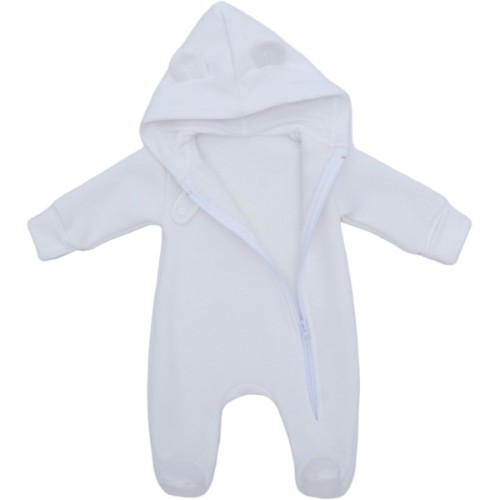 Комбінезон дитячий HAPPY TOT на блискавці з вушками (878-62-cream)