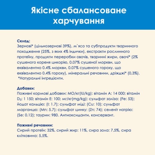 Сухий корм для кішок Purina Cat Chow Feline 3 в 1 з індичкою 1.5 кг (7613034155139)