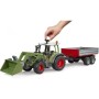 Масштабна модель автомобіля Bruder Трактор Fendt Vario 211 з переднім навантажувачем та причепом (02182)
