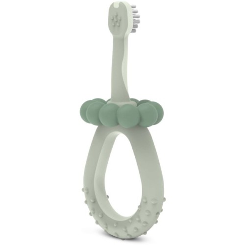 Дитяча зубна щітка Suavinex STAGE 1 з масажером від 0 до 2 років, зелена (403011)