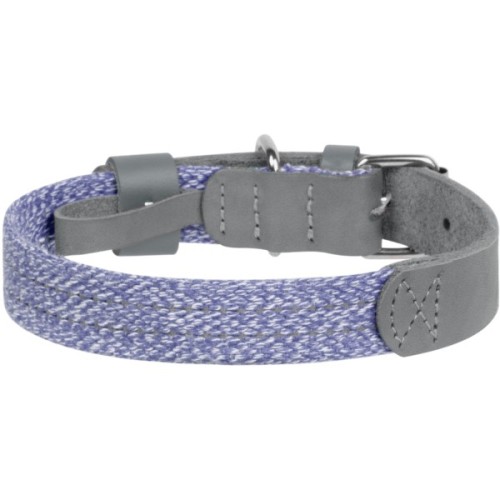 Нашийник для тварин WAUDOG Classic зі шкіри та відновленої бавовни S 15 мм х 27-36 см сірий (589011)