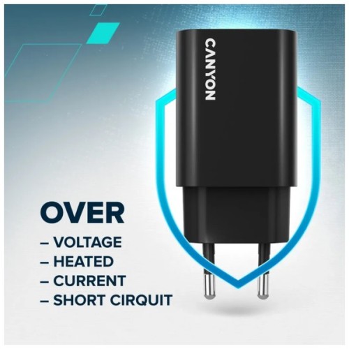 Зарядний пристрій Canyon USB-C PD30W OnCharge Black (CNE-CHA30CLB)