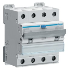 Диференціальний автоматичний вимикач Hager 4-п. 25A C 30mA (6kA) A (B) (ADM475C)