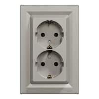 Розетка Schneider Electric ASFORA із заземленням подвійна бронза 16А (EPH9900169)