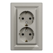 Розетка Schneider Electric ASFORA із заземленням подвійна бронза 16А (EPH9900169)