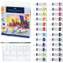 Акварельні фарби Faber-Castell Castell Watercolours 24 кольори в тубах по 9 мл + палітра та пензлик, 169624 (31935)