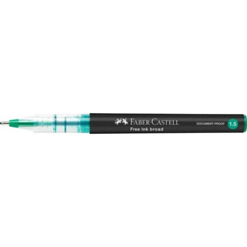 Ролер Faber-Castell Free Ink rollerball, колір чорнила зелений, 1,5 мм, одноразовий (31342)